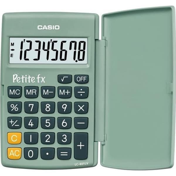 Skolräknare - CASIO - Fx - Liten storlek - Grön - Svängbart lock