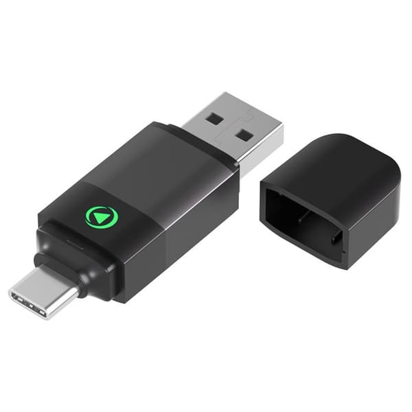 Adaptör 2-i-1 - FORCE PLAY - CarPlay/Android Auto - USB-A - USB-C - Trådlös