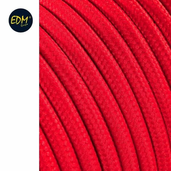 Kabel - EDM - C62 - Röd Textil - 2 x 0,75 mm - 5 m - Multikärnig