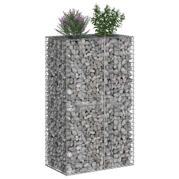 vidaXL Hög säng gabion Silver 42033333