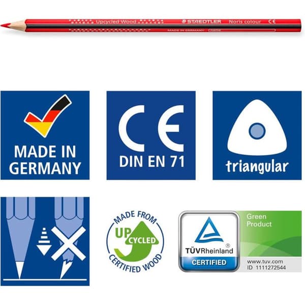Färgpennor - Staedtler - Noris Colour 187 - 36 triangulära pennor - 70% trä - assorterade