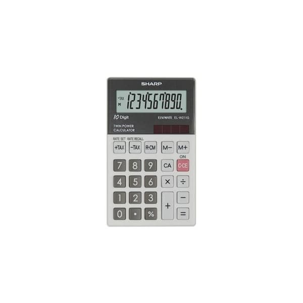 Calculette - Sharp - EL-W211G - 10 siffror - Extra stor LCD-skärm - Kompakt design