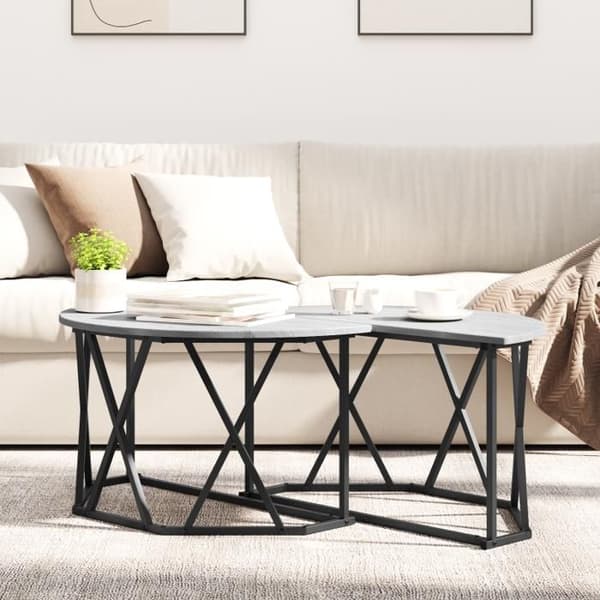 Soffbord - Grå Sonoma - 80x80x42 cm - Återvunnet trä - Modern stil