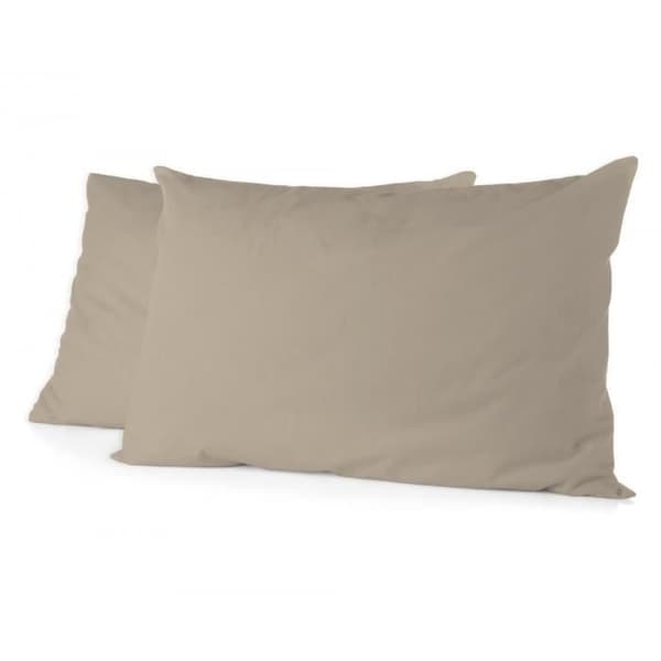 Set med 2 rektangulära örngott 100% bomull - Beige - 50x70 cm