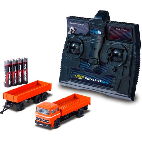 Fjärrstyrd lastbil - Carson - Mo 1620 - Skala 1:87 - Orange - LED-belysning - Kontrollerbart motorljud