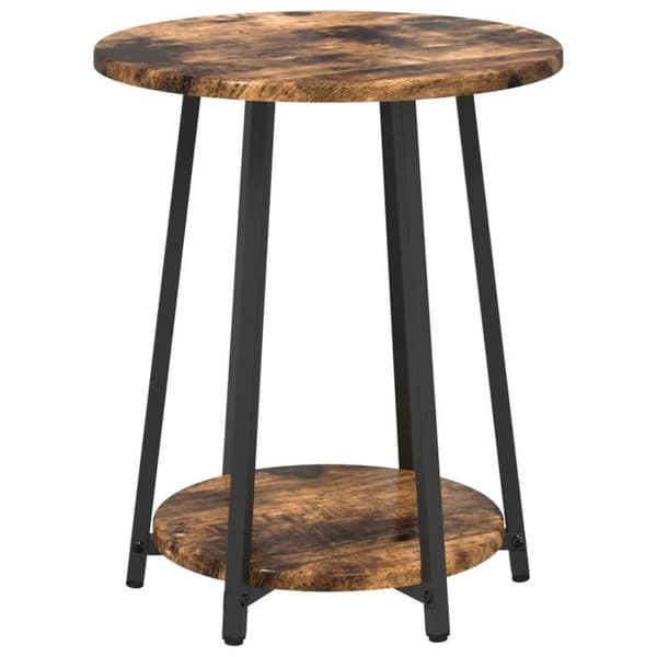 Sidobord - Rökt ek - Rund - Oljad yta - Modern design