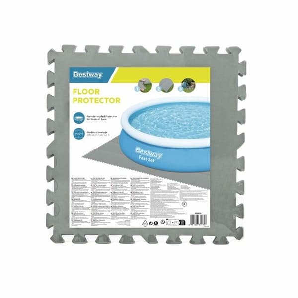 BESTWAY Bestway Set med 9 poolmatta - 50 x 50 cm - grå