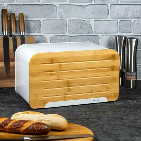 Brödlåda - KINGHOFF - KH-1072 - Elegant - Skärbräda i bambu - Mått 35x20,4x21,5cm