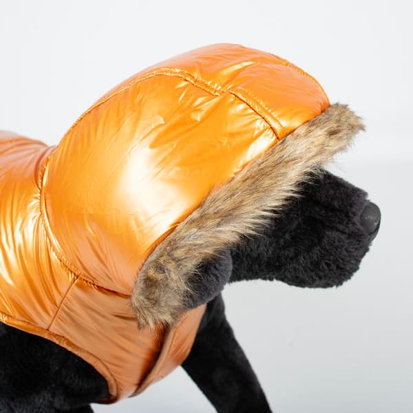 Duvoplus quiltad hundjacka - Orange - XS