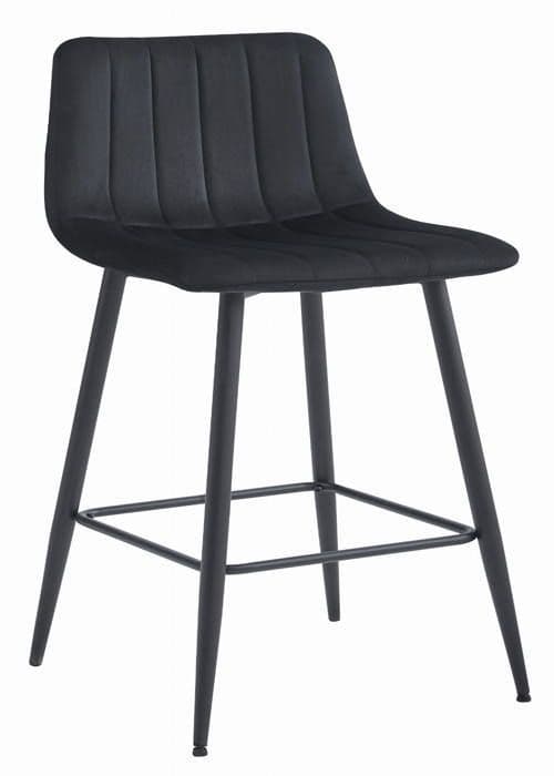 MADAME MEUBLE | Set med 2 Barstolar POZZA | Ergonomisk Design | Svart Sammet