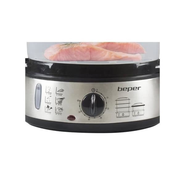 Ångkokare - GENERIC - 3 våningar - 800 W - 9 L - Rostfritt stål/Vit