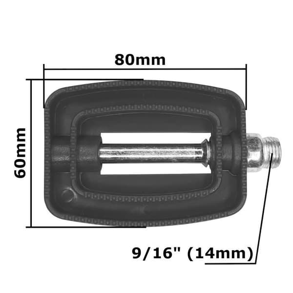 Barncykelpedaler - Blå - 9/16" - Halkskyddsdesign - 60x80mm