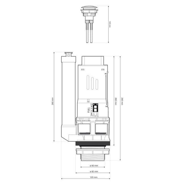 Tryckknapp Toalettmekanism 3/6 liter NOYON & THIEBAULT