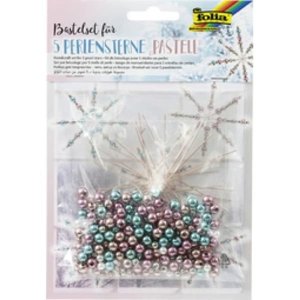 folia Beaded Star Kit, 340 st, Röd 0,000000 Svart