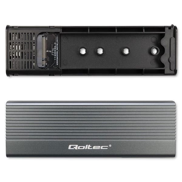 Fickfodral - Qoltec - 52267 - USB-C - 2 To - Super snabbhet 6 Gb/s - Grå