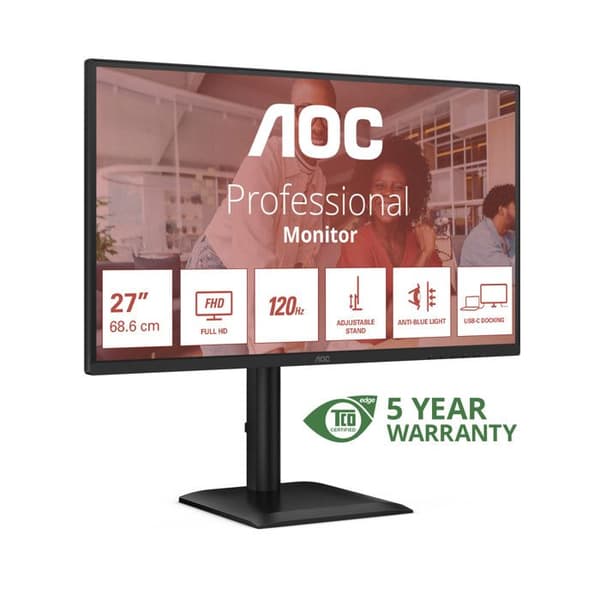 AOC Monitor PC 27E4CV 27" Full HD 120Hz IPS Adaptive Sync Svart
