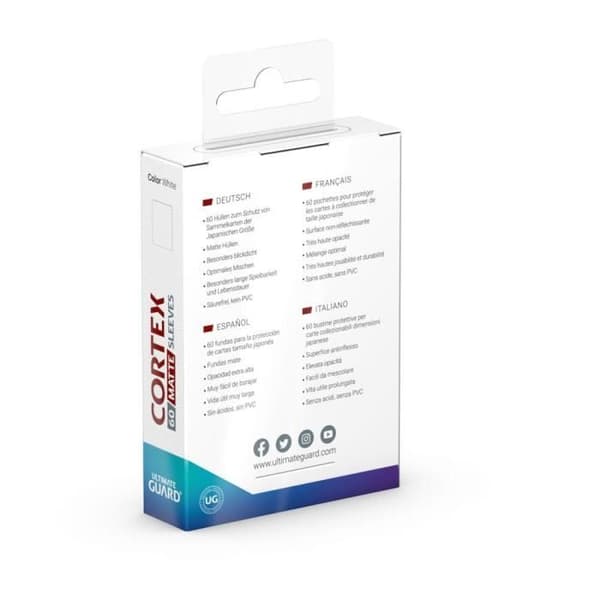 Spelaccessoar - ULTIMATE GUARD - 60 Cortex-fickor - Matt Vit - Japanskt Format - 60 enheter