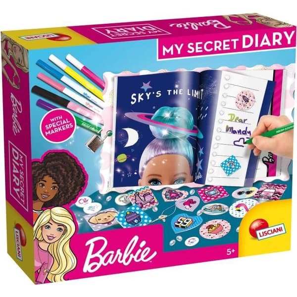 Dagbok - LISCIANIGIOCHI - BARBIE - Dekorerade sidor, lås