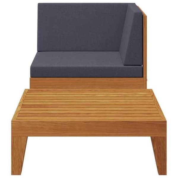 vidaXL Trädgårdsmöbler 2 st med kuddar i solid akaciaträ 312147