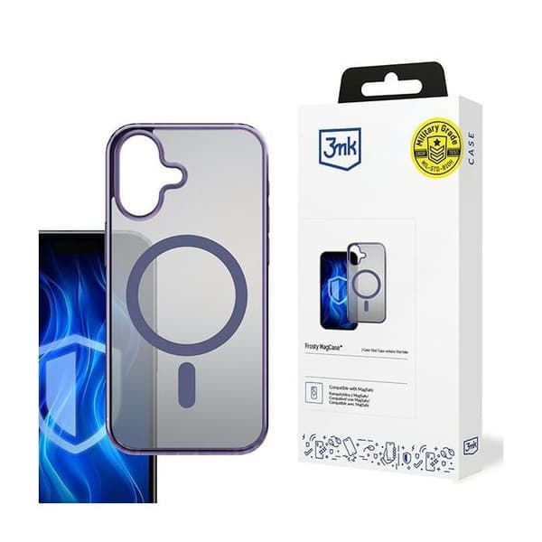 Coque MagSafe Frosty 3MK för iPhone 16 Plus, lila