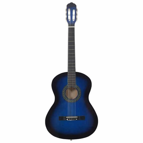 vidaXL klassisk gitarr för nybörjare Blå 4/4 39" basträ