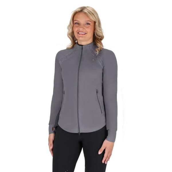 Ryttarjacka full zip dam QHP Oakleigh - stålgrå