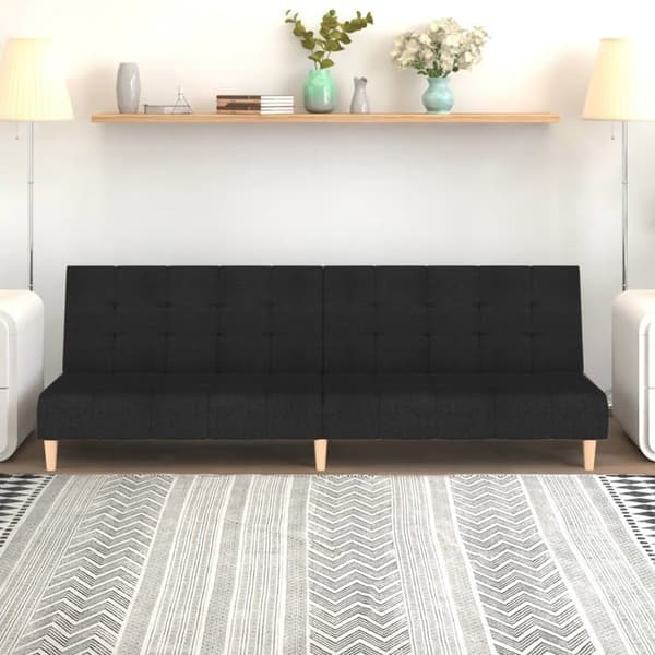 vidaXL 2-sits bäddsoffa svart tyg 375756