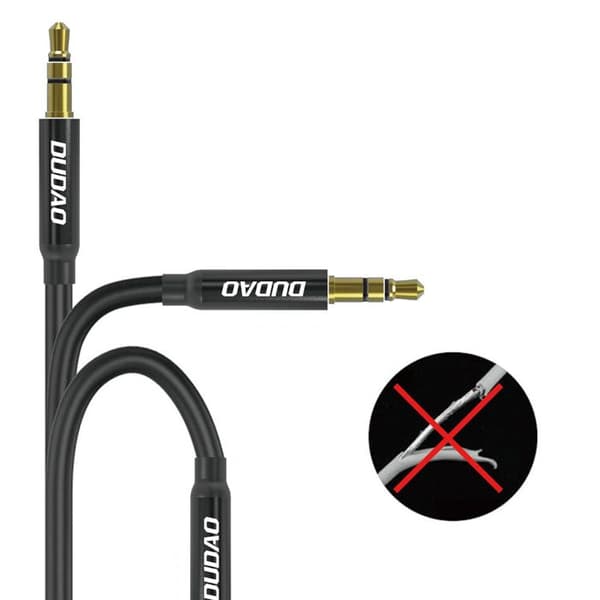 Mini-jack AUX stereo 3,5 mm 1 m - svart