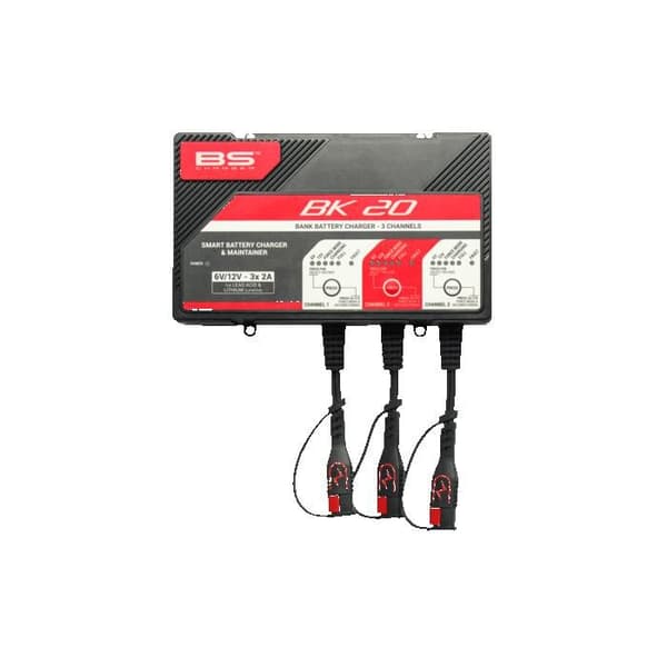 BS BATTERI BK20 6V/12V 3x2A smart batteriladdare