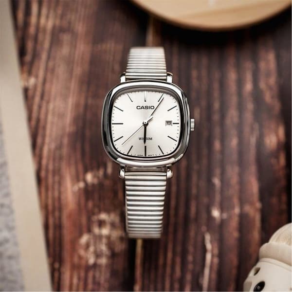 Klocka - CASIO - LTP-B166D - Dam - Vit - Kvarts - Analog