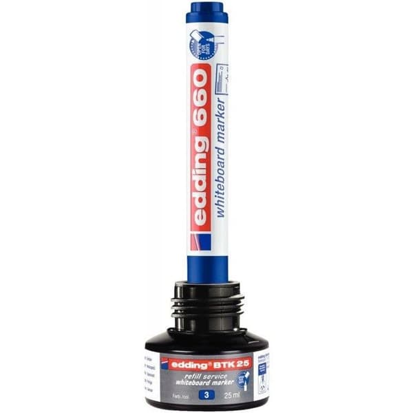 Bläck - Edding - BTK 25 - Blå - 25 ml - Refiller för Whiteboard Markörer