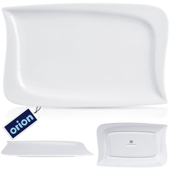 Serveringsfat i porslin - ORION - MONA - 28x18 cm - Vit - Rektangulär - Diskmaskinssäker