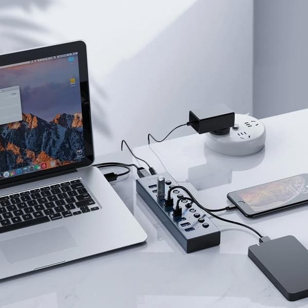 Orico Hub 13X Usb-A För Datorer Med Strömbrytare För Windows Macbook Bärbara Datorer