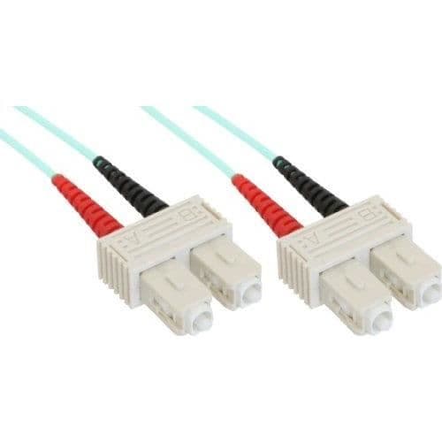 Multi-mode SC patchkabel (M) - 1m - optisk fiber - 50/125 µm (OM3) - halogenfri - turkos