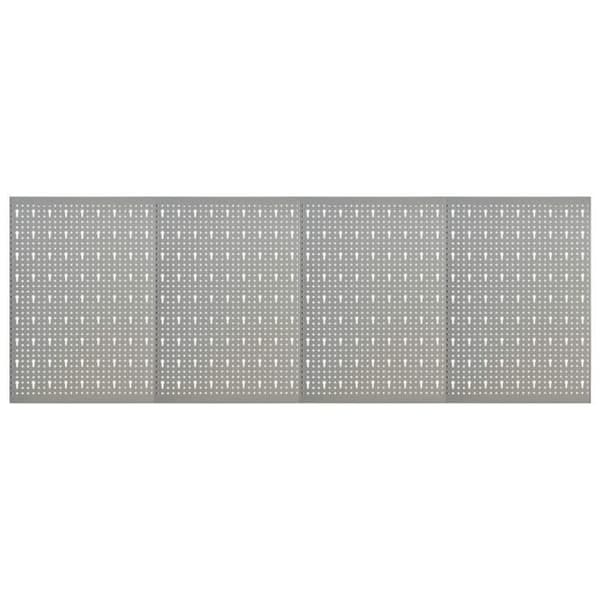 Väggpaneler med spikfästen - vidaXL - 40x58 cm - Stål - Grå - 4 st