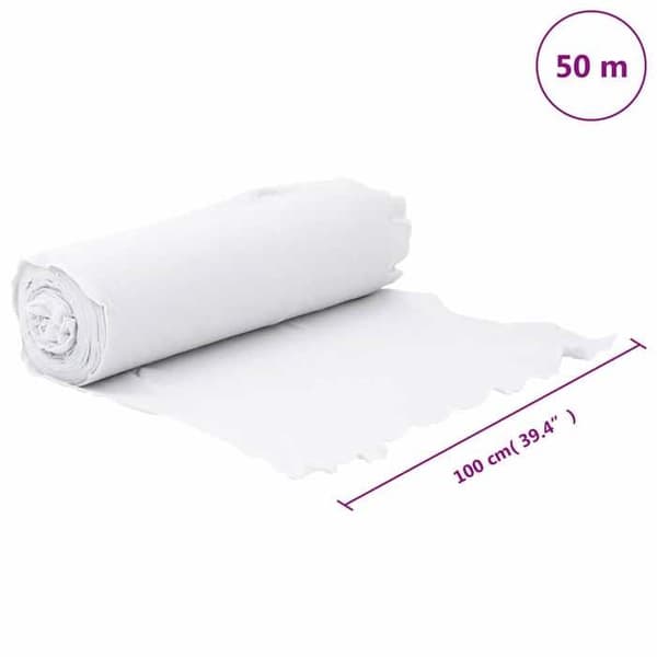 Membran geotextil - vidaXL - 1x50 m - Polyesterfiber - 100 gsm - Effektiv dränering