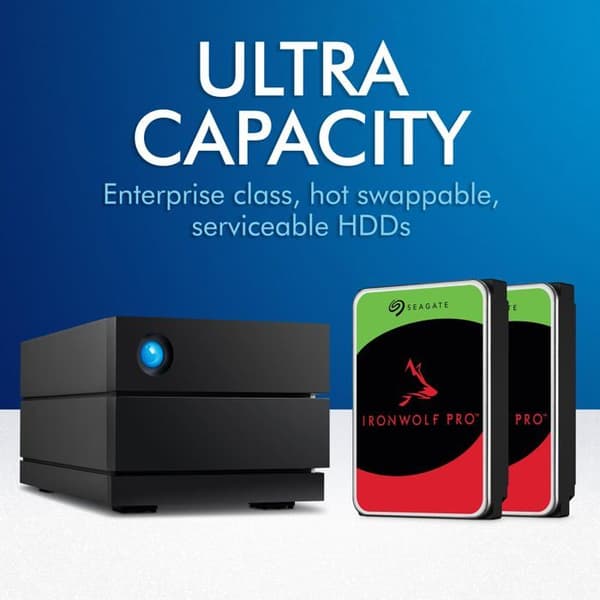Extern hårddisk - LACIE - 2big - 48 To - USB-C - RAID 0/1/JBOD