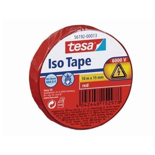 ISO TAPE isoleringstejp - TESA - 15 mm x 10 m - Röd