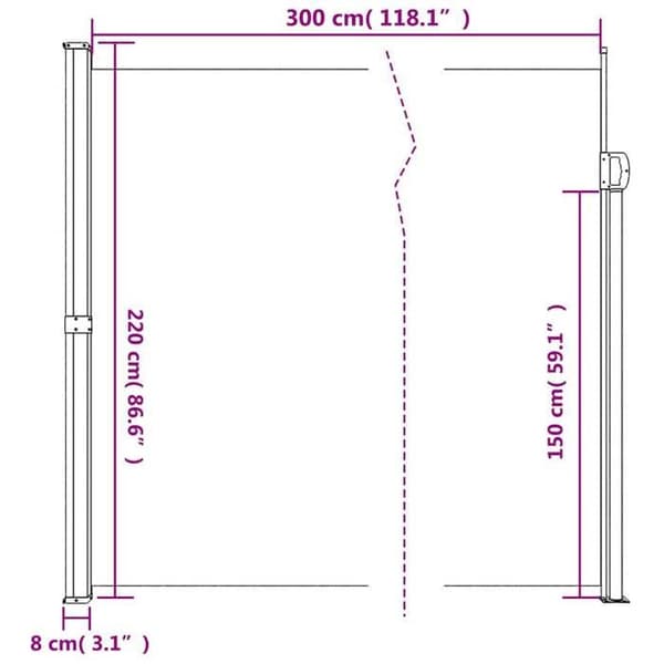 vidaXL Utdragbart sidotak kräm 220x300 cm 4004370