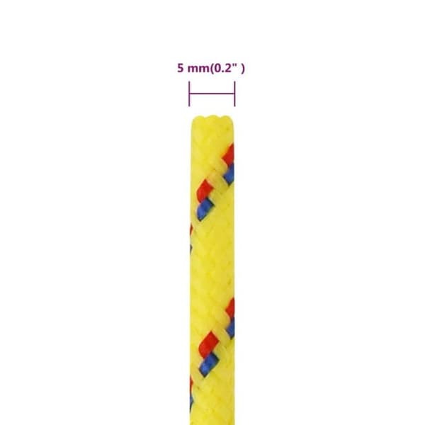152598 vidaXL Båtrep Gul 5 mm 50 m Polypropen