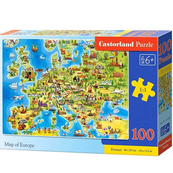 Pussel 100 bitar: Karta över Europa