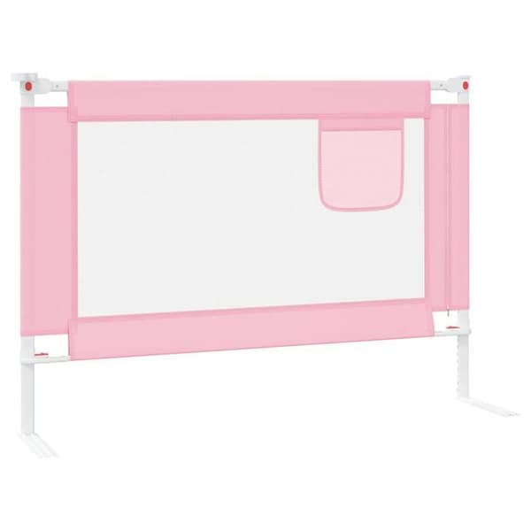 vidaXL Barnsäng Säkerhetsstaket Rosa 90x25 cm Tyg