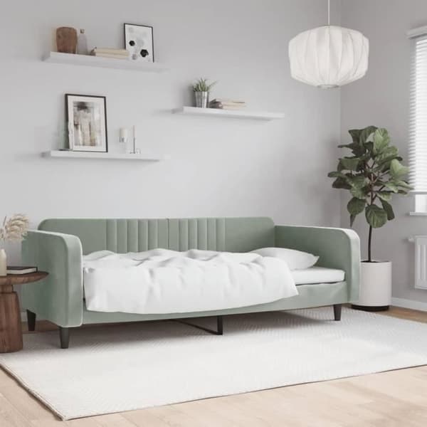 vidaXL Lätt grå vilosäng 90x190 cm sammet 354099