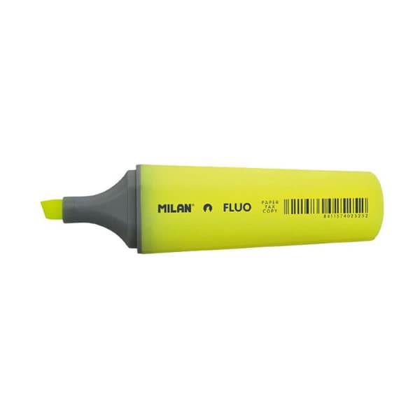 Marker - Milan - Fluorescent - Gul - Platt spets - 4,8 mm