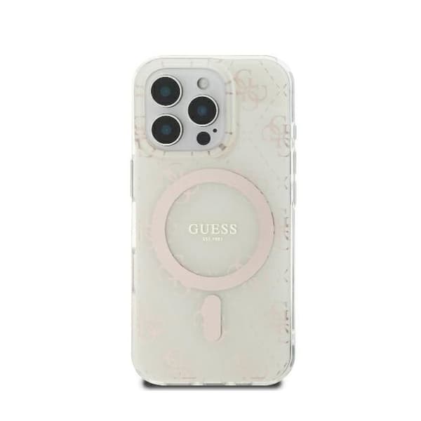 Coque Guess IML 4G Bakgrund MagSafe för iPhone 16 Pro - Vit