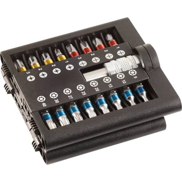 Verktygslåda - Fodral - 30 magnetbits - Lämplig bitshållare - Kompakt - Fällbar