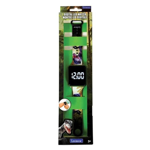 Lexibook Digital klocka LED barn Dinosauriemönster grön - justerbart armband
