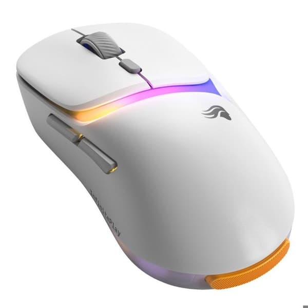 Glorious Model D-3 Wireless Vit — Spelmus 69 g, BAMF 3.0 30K DPI, 6 knappar, InfinitePlay-batteri