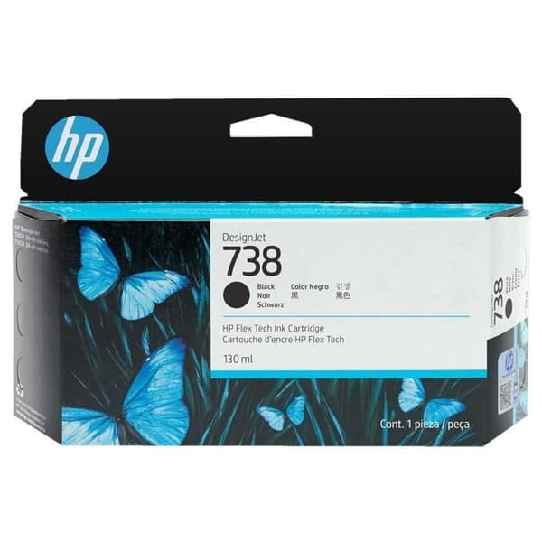 HP Bläck/ 738 130-ml Svart Design