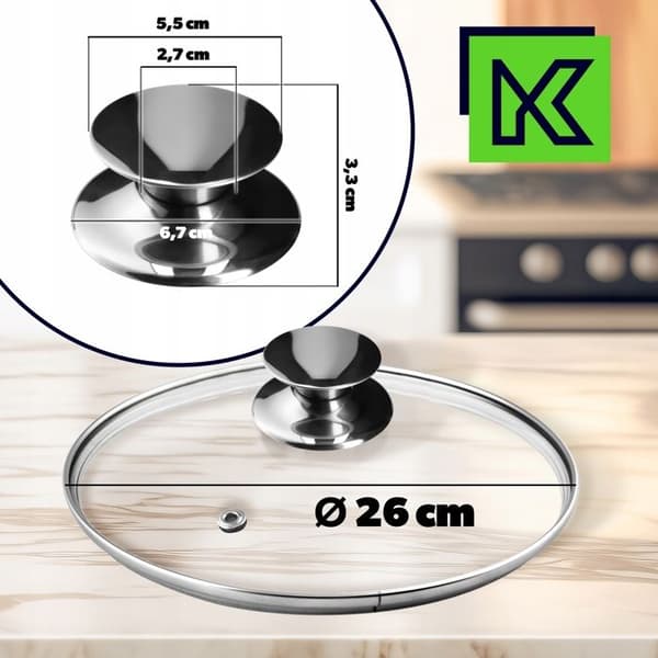 KADAX Värmetålig glaslock 26 cm för kastrull